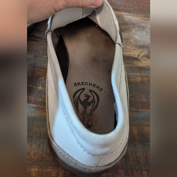 Skechers Men's Leather Canvas White Slip On Phoenix Driving Moccasins Loafer, 13 - Picture 9 of 9